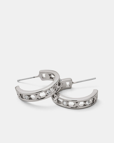 Amulet Hoop Earrings - Silver