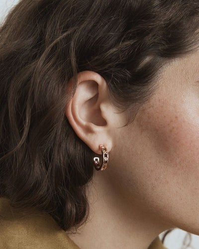 Amulet Hoop Earrings - Rose Gold