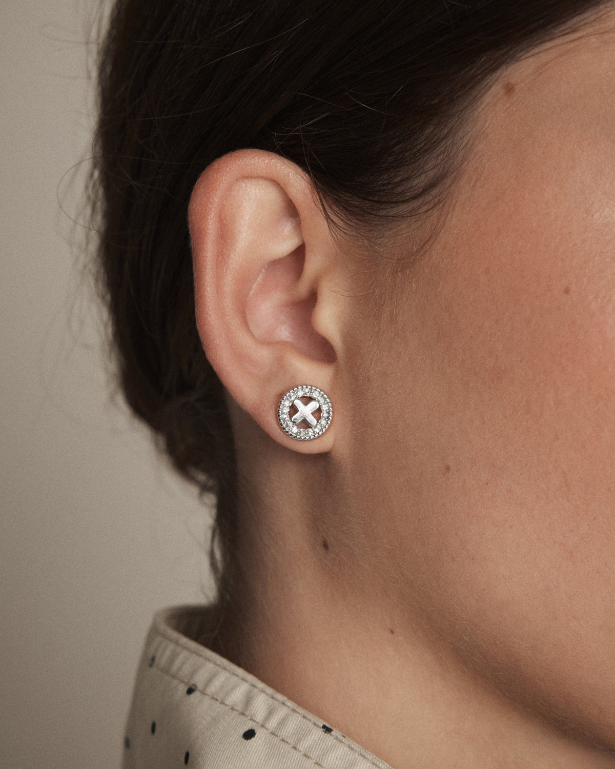 Amulet Stud Earrings - Silver