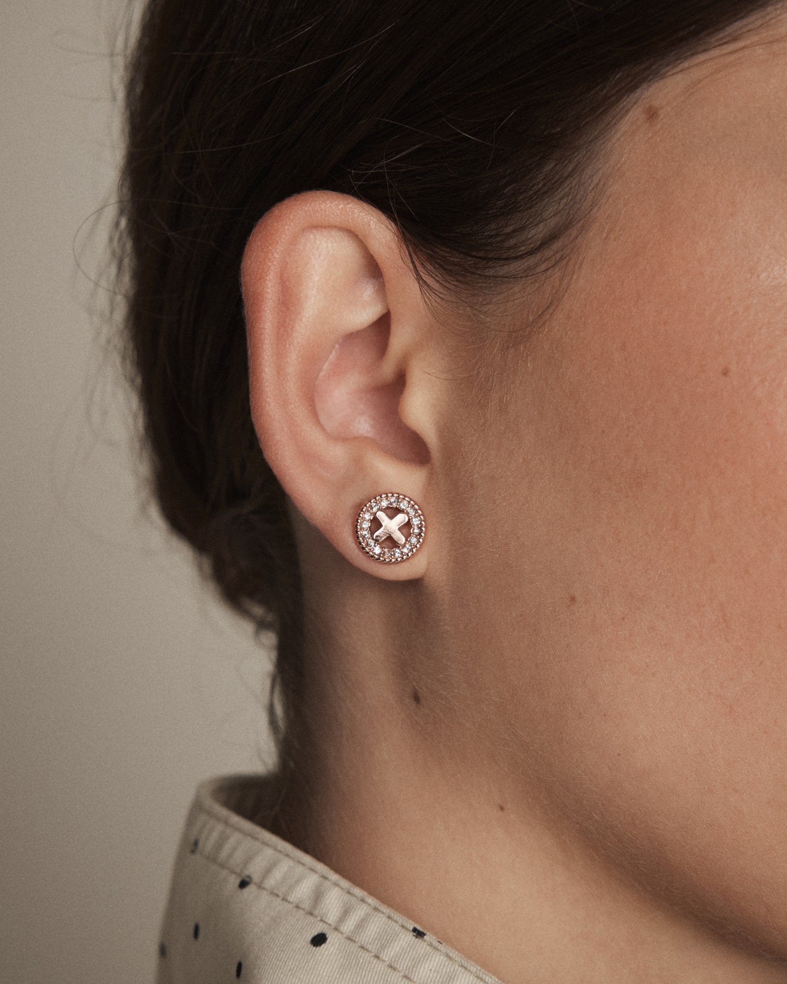 Amulet Stud Earrings - Rose Gold