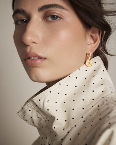 Amulet Charm Hoop Earrings - Gold