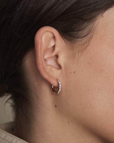 Amulet Charm Hoop Earrings - Rose Gold