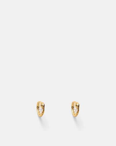 Shadow Huggie Earrings - Gold