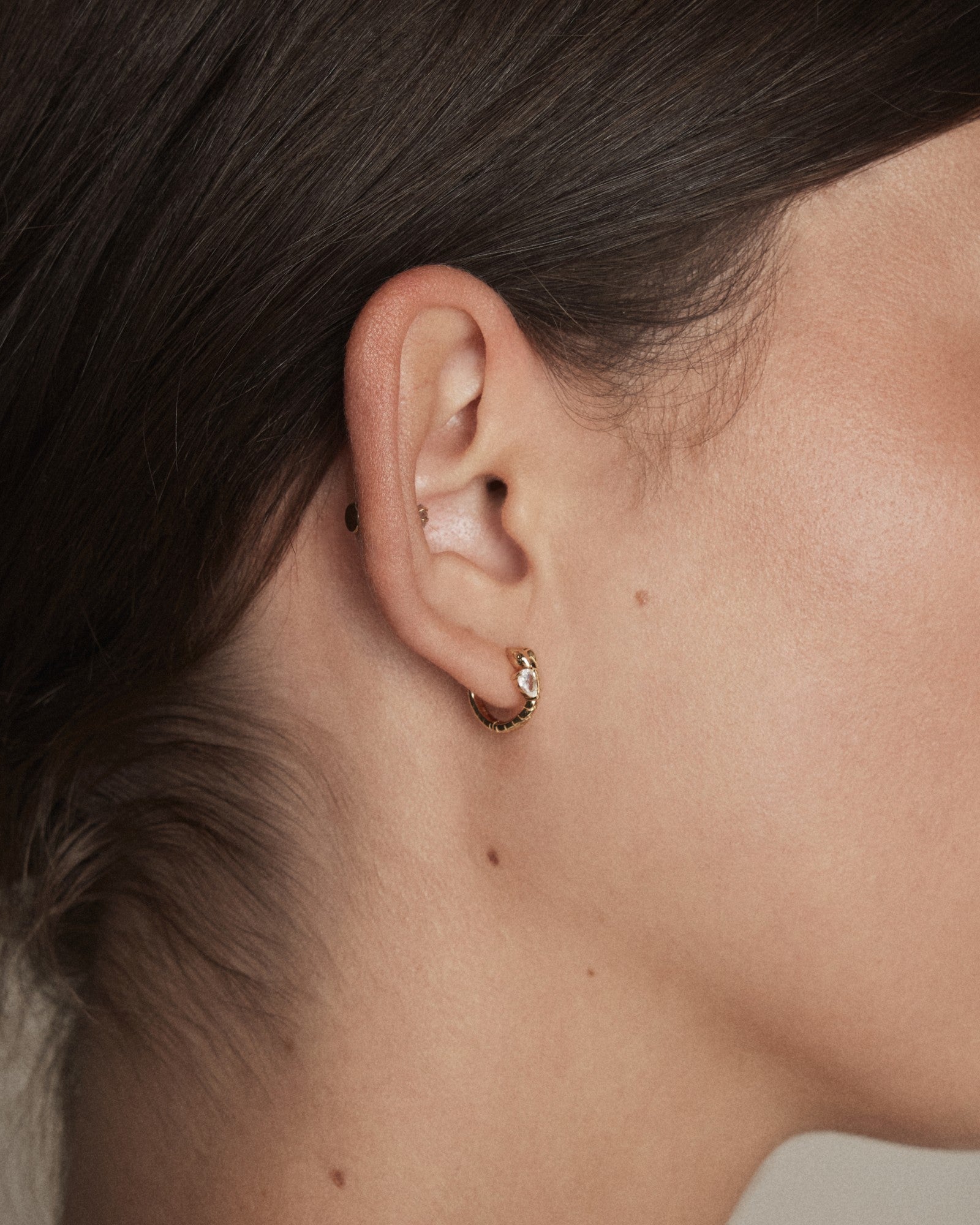 Shadow Huggie Earrings - Gold