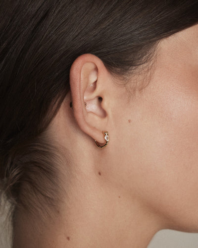 Shadow Huggie Earrings - Gold
