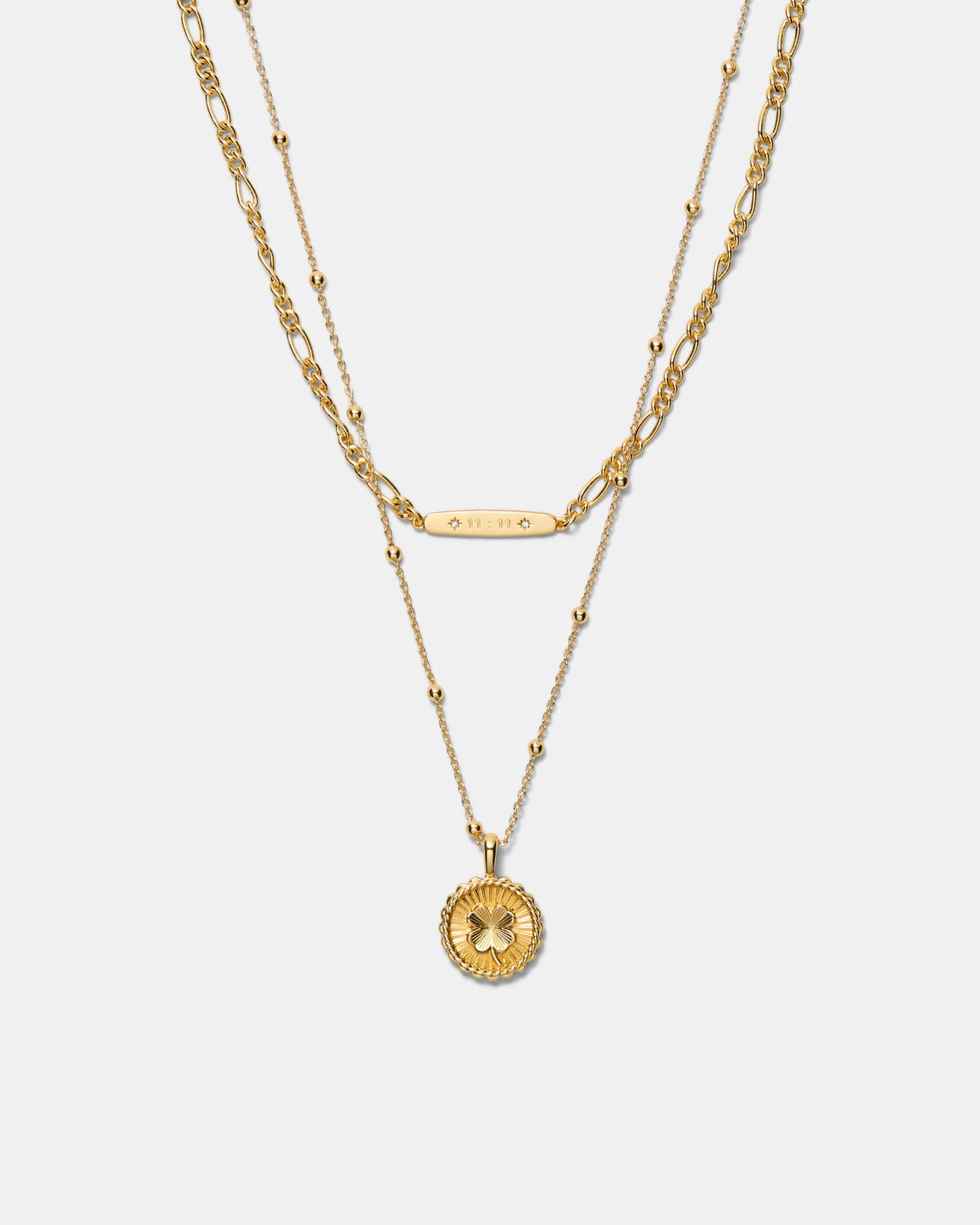 Lucky Coin Duo Necklace - Gold