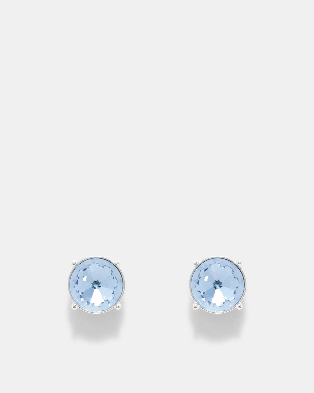 Glowy Crystal Stud Earrings - Cornflower Blue