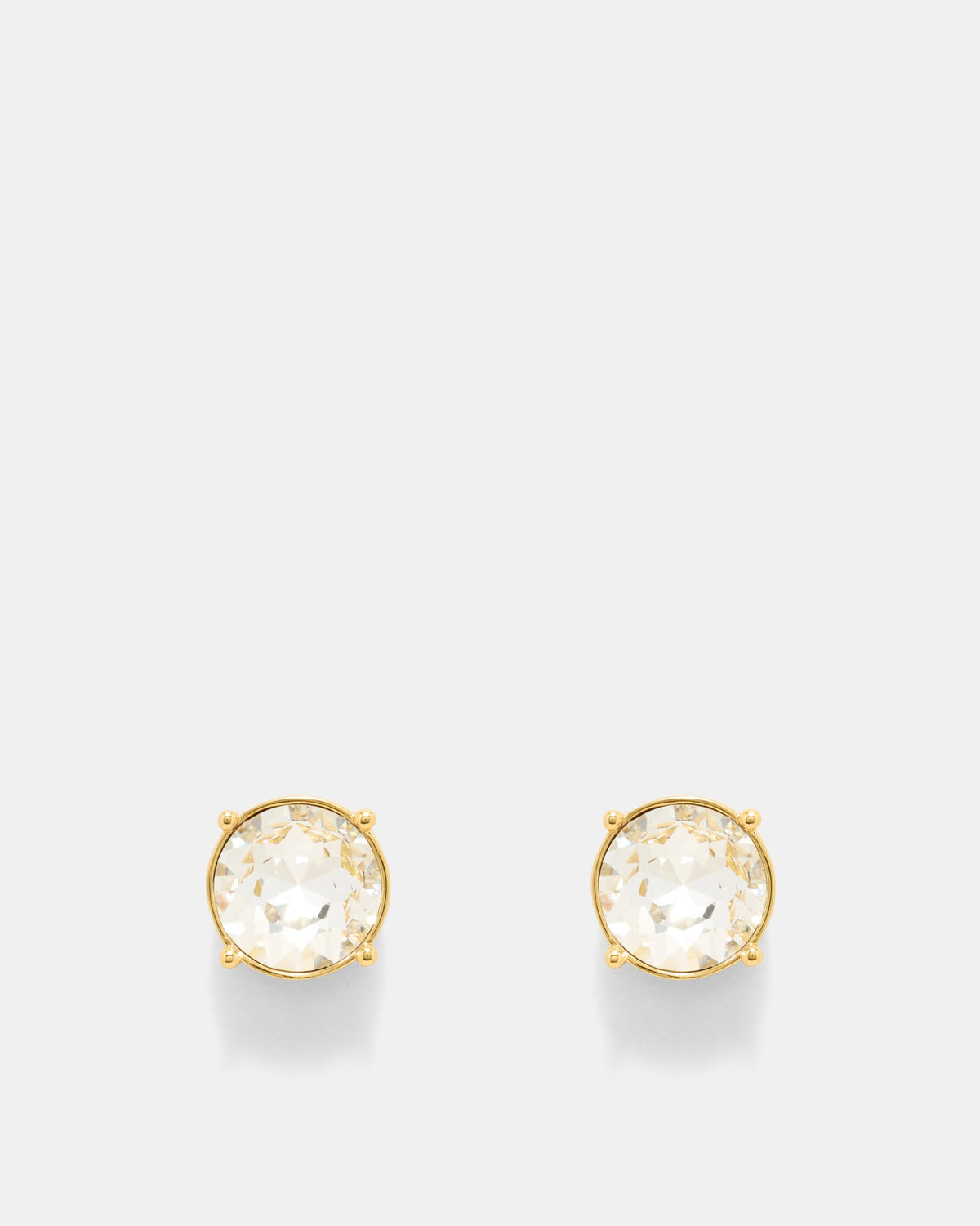 Glowy Crystal Stud Earrings - Clear