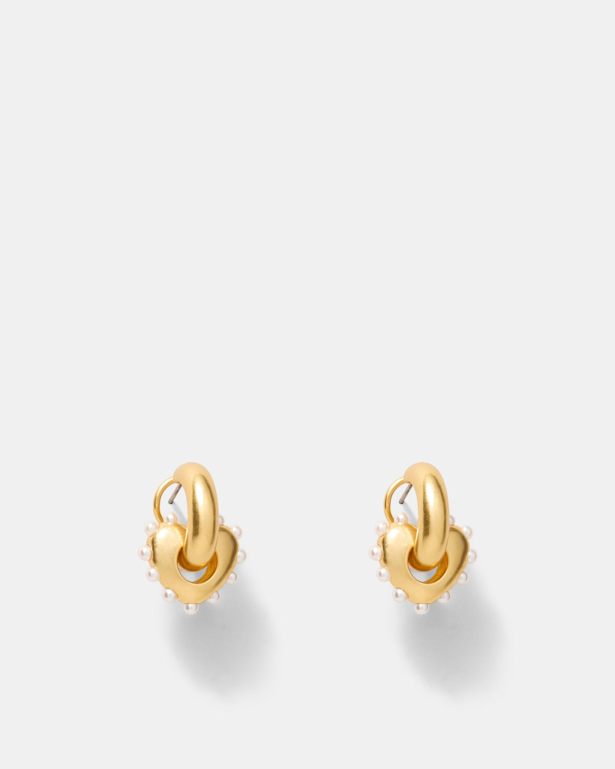 Adore Heart Hoop Earrings - Gold