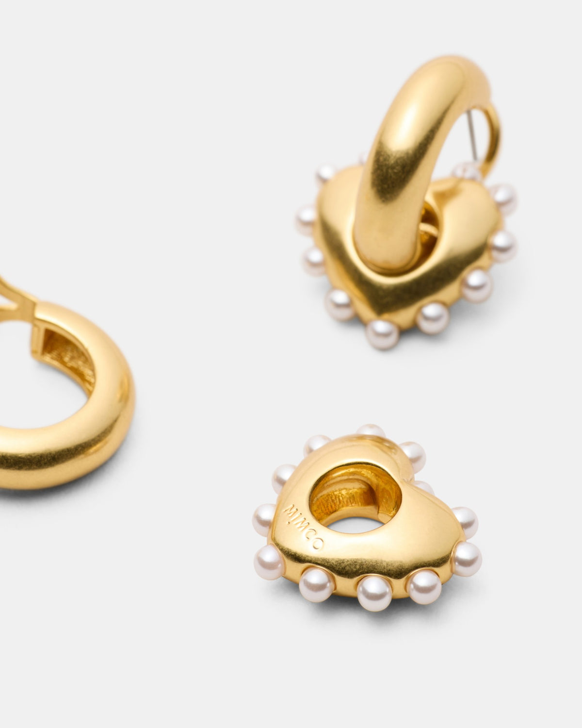 Adore Heart Hoop Earrings - Gold