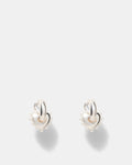 Adore Heart Hoop Earrings - Silver