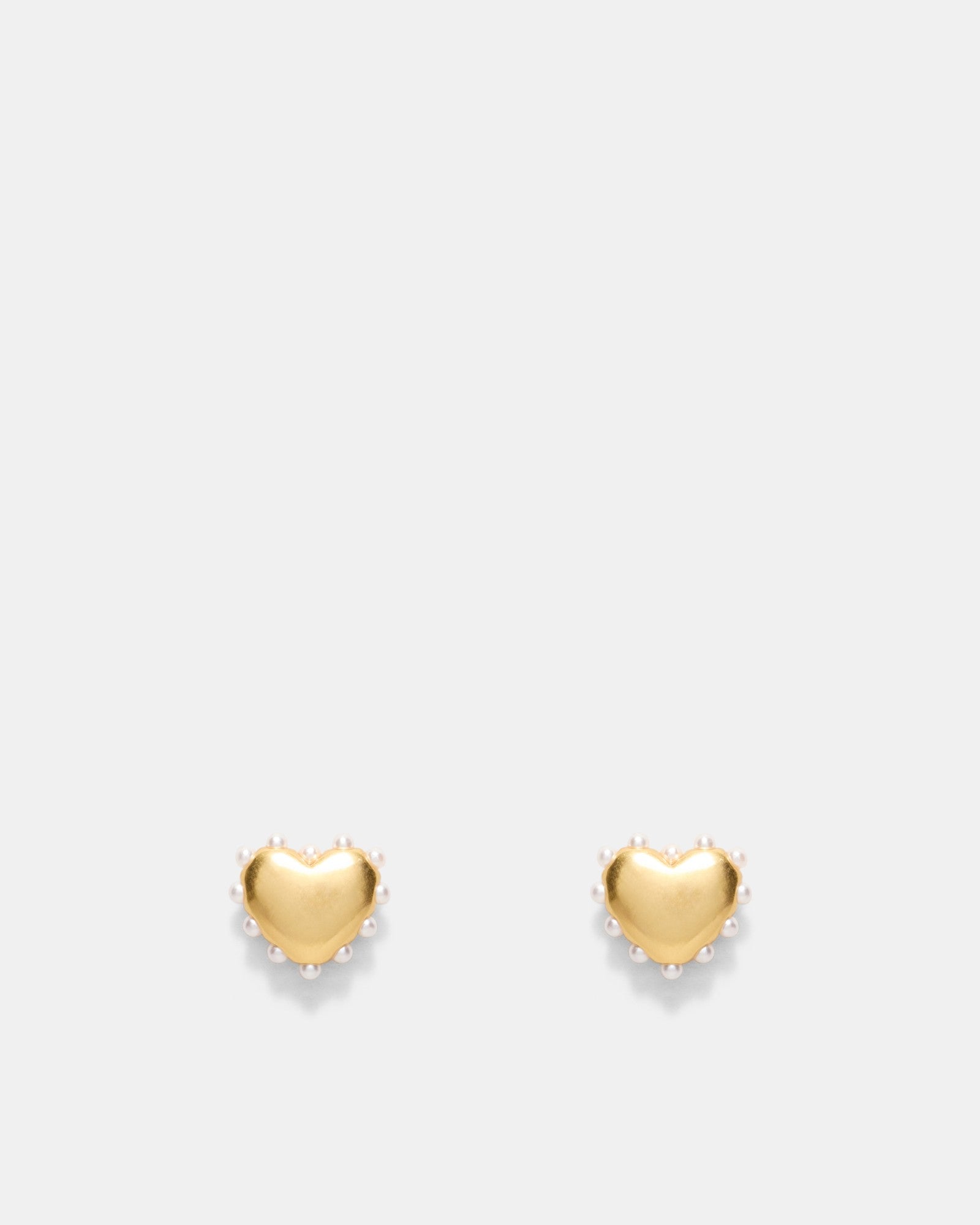 Adore Heart Stud Earrings - Gold