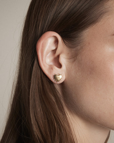 Adore Heart Stud Earrings - Gold