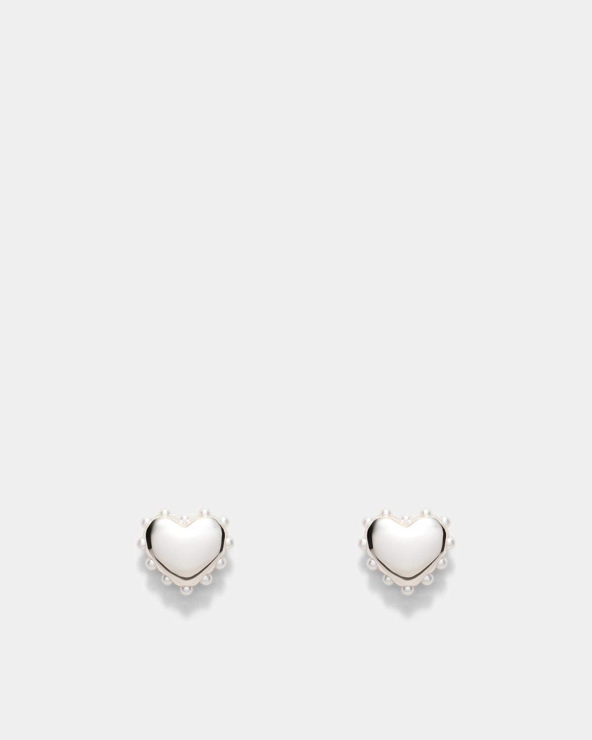 Adore Heart Stud Earrings - Silver