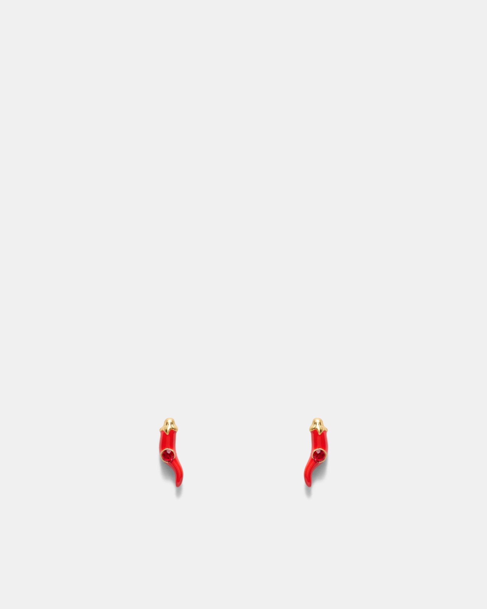 Cornicello Stud Earrings - Red