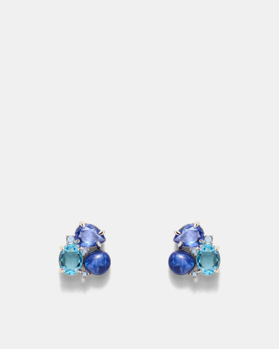 Goddess Stud Earrings - Blue