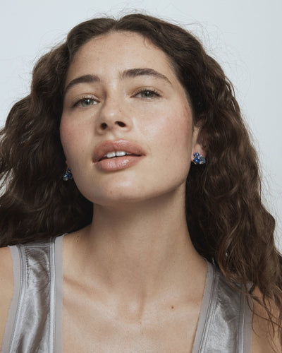 Goddess Stud Earrings - Blue