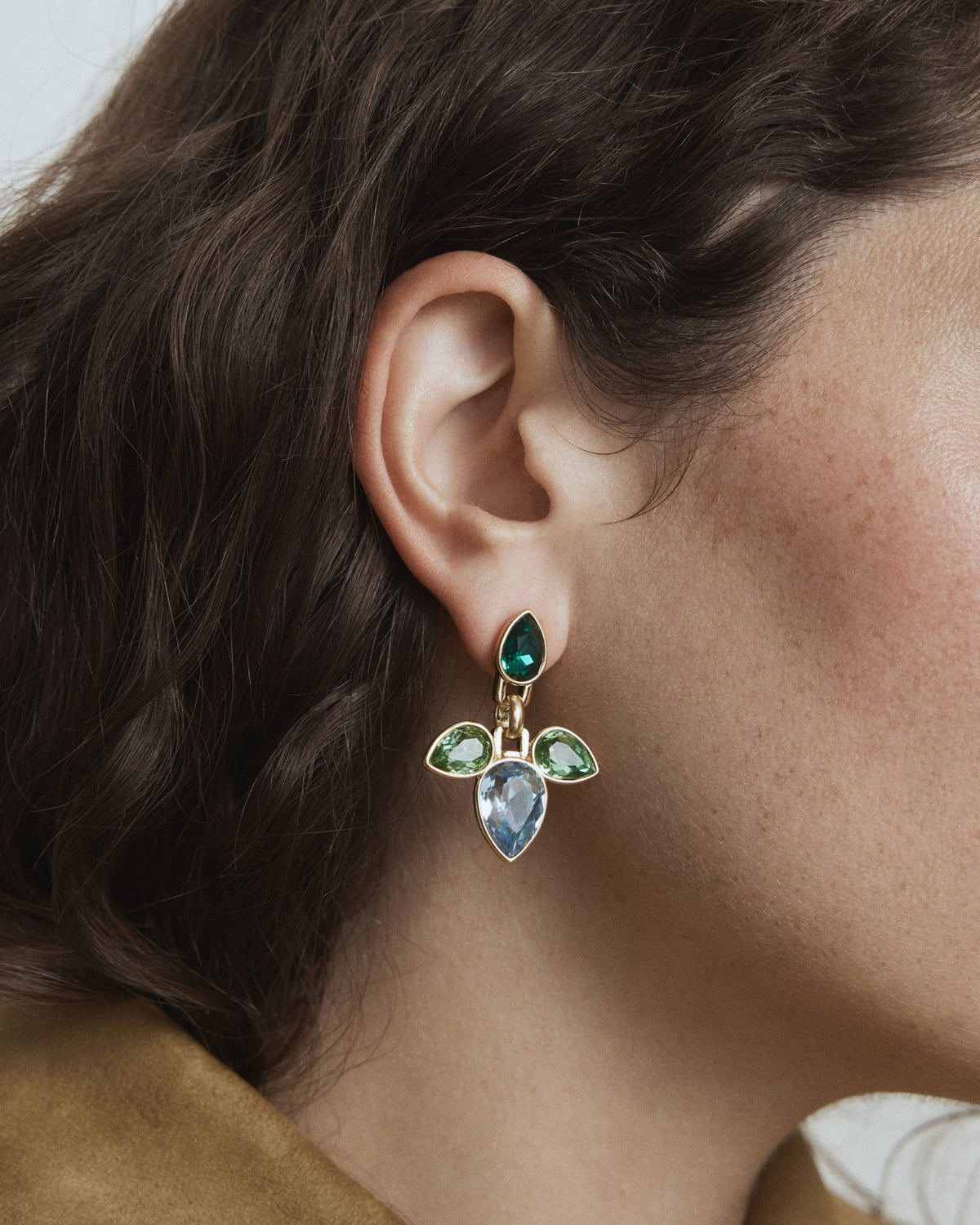 Bumper Pear Earrings - Green