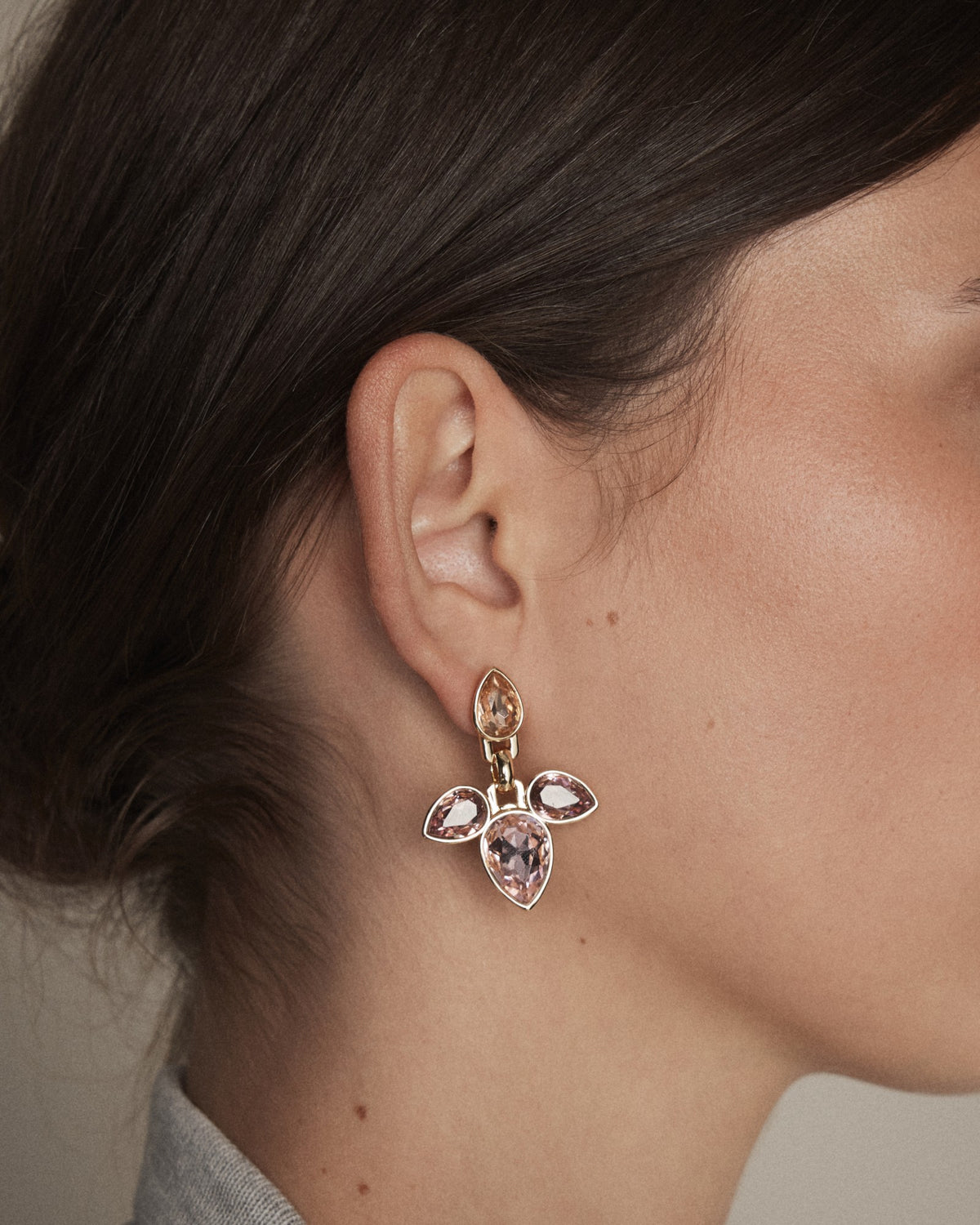 Bumper Pear Earrings - Pink