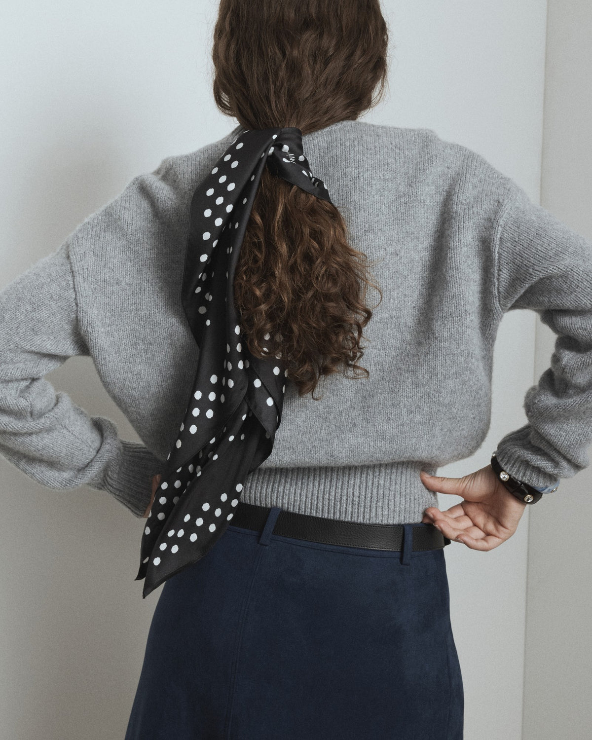 Dizzy Dots Large Scarf - Black