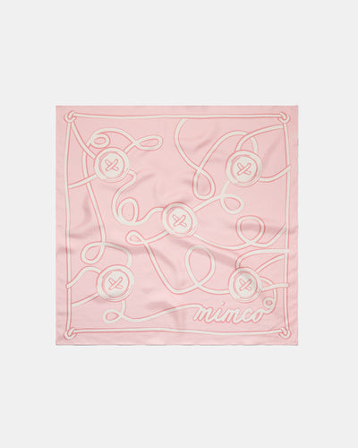 Mim Button Square Scarf - Pink