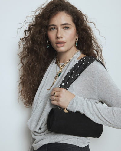 Dizzy Dots Thin Scarf - Black