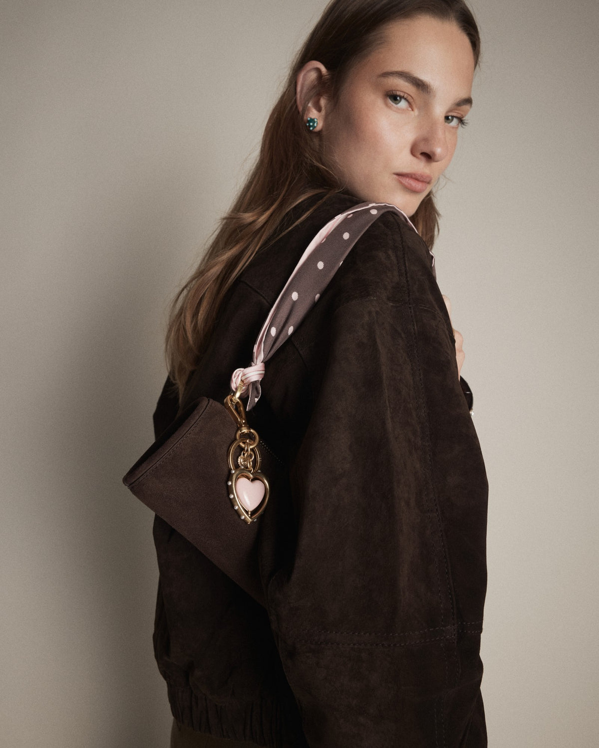 Mim Button Thin Scarf - Pink