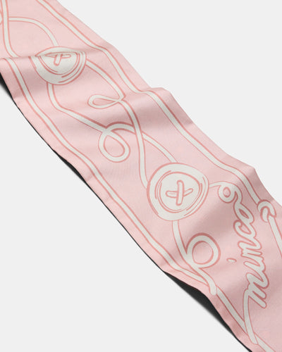 Mim Button Thin Scarf - Pink