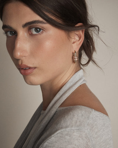 Marla Hoop Earrings - Pink Salt