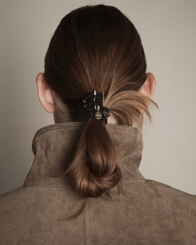 Glinted Hair Tie Set - Black