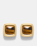 Abundance Stone Stud Earrings - Caramel