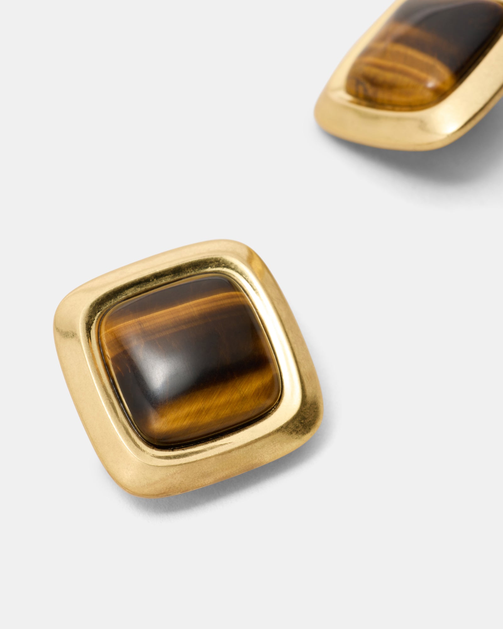 Abundance Stone Stud Earrings - Caramel