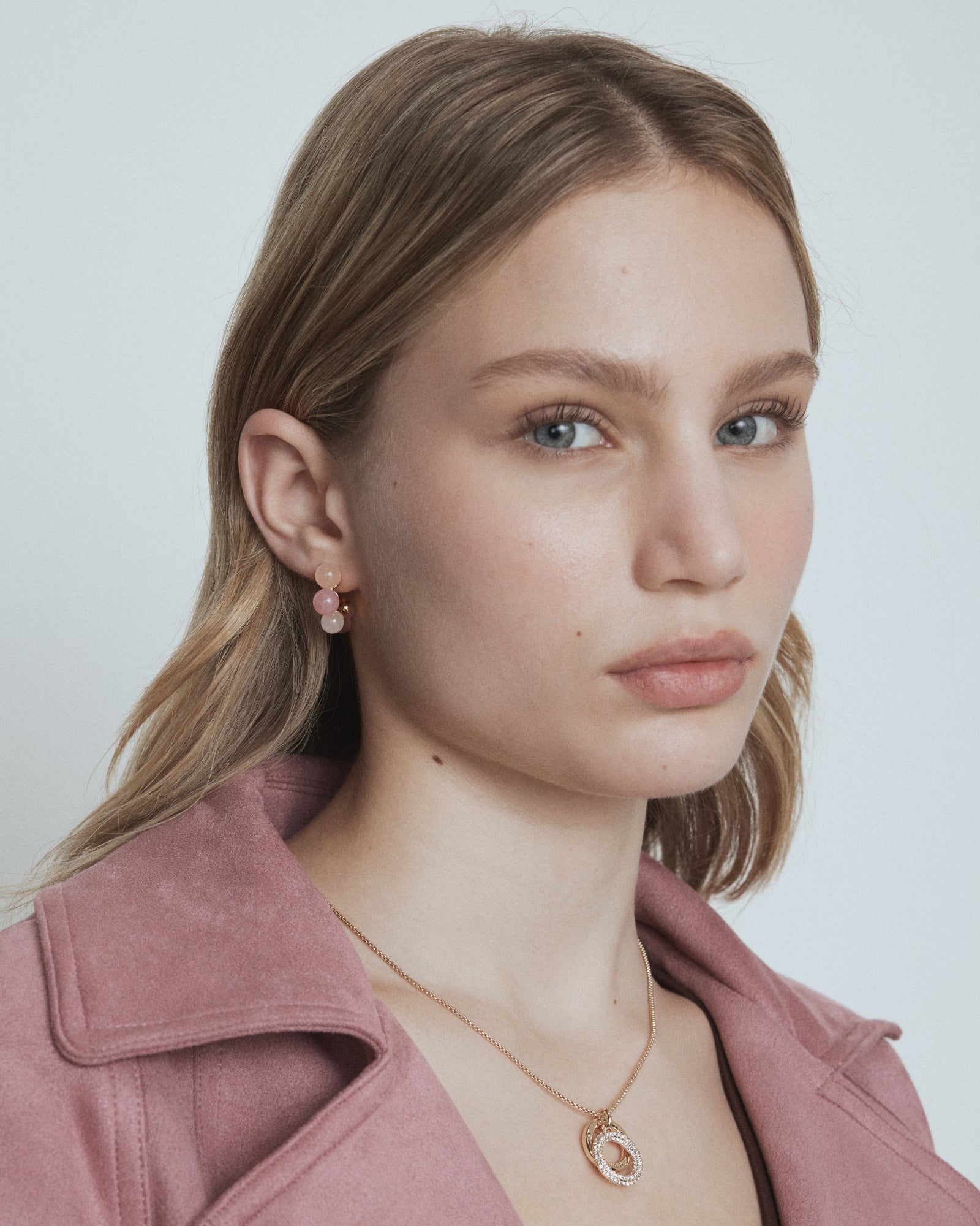 Harbour Side Hoop Earrings - Pink Salt