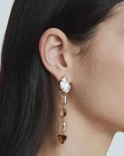 Ornithea Long Drop Earrings - Gold