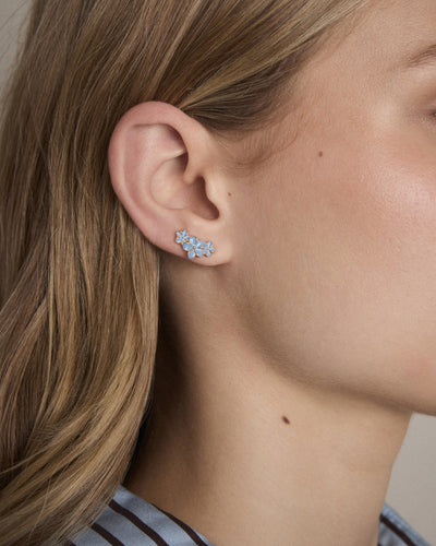 Garden Climber Stud Earrings - Cornflower Blue