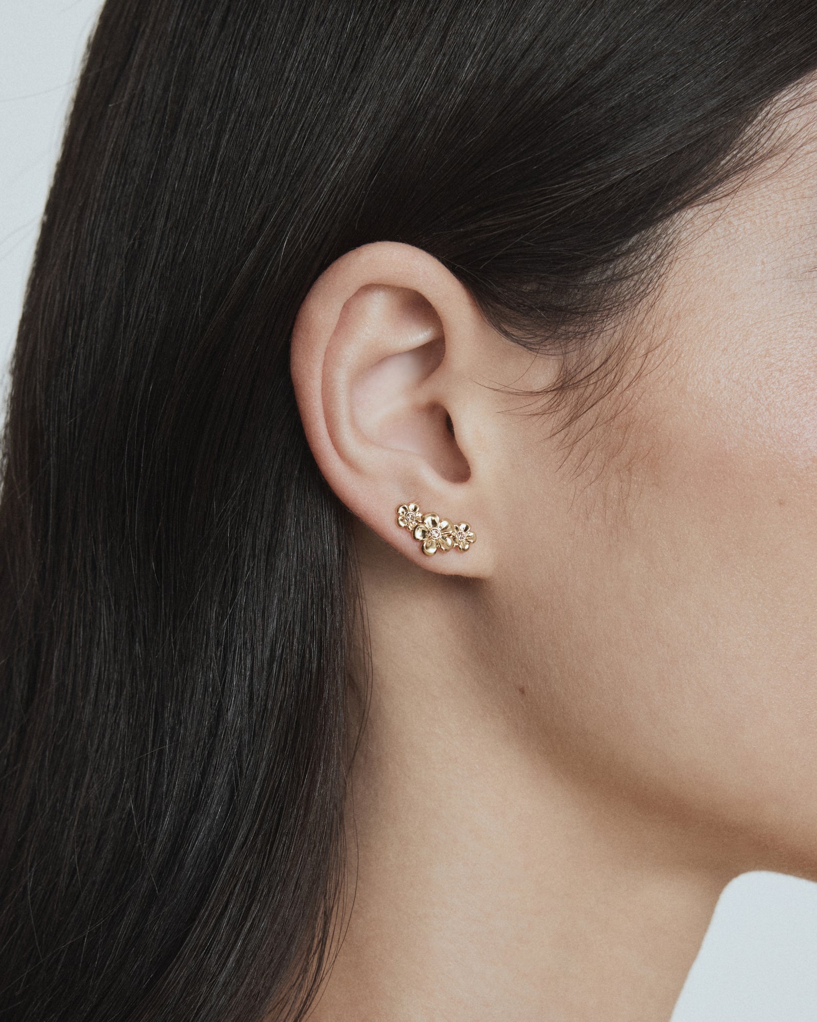 Garden Climber Stud Earrings - Gold