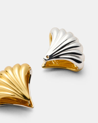 Gemini Reversible Huggie Earrings - Gold Silver