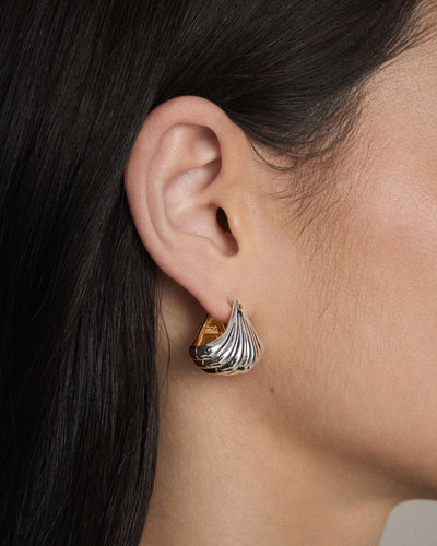 Gemini Reversible Huggie Earrings - Gold Silver